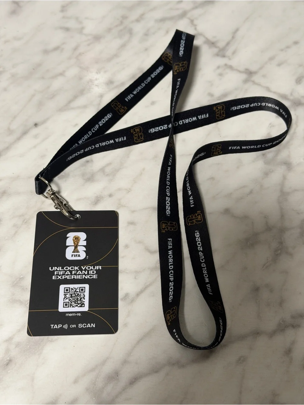 FIFA World Cup 2026 Black & Gold Lanyard Badge Holder - Picture 2 of 3